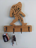 Key/Leash Holder with CUSTOM NAME in Base