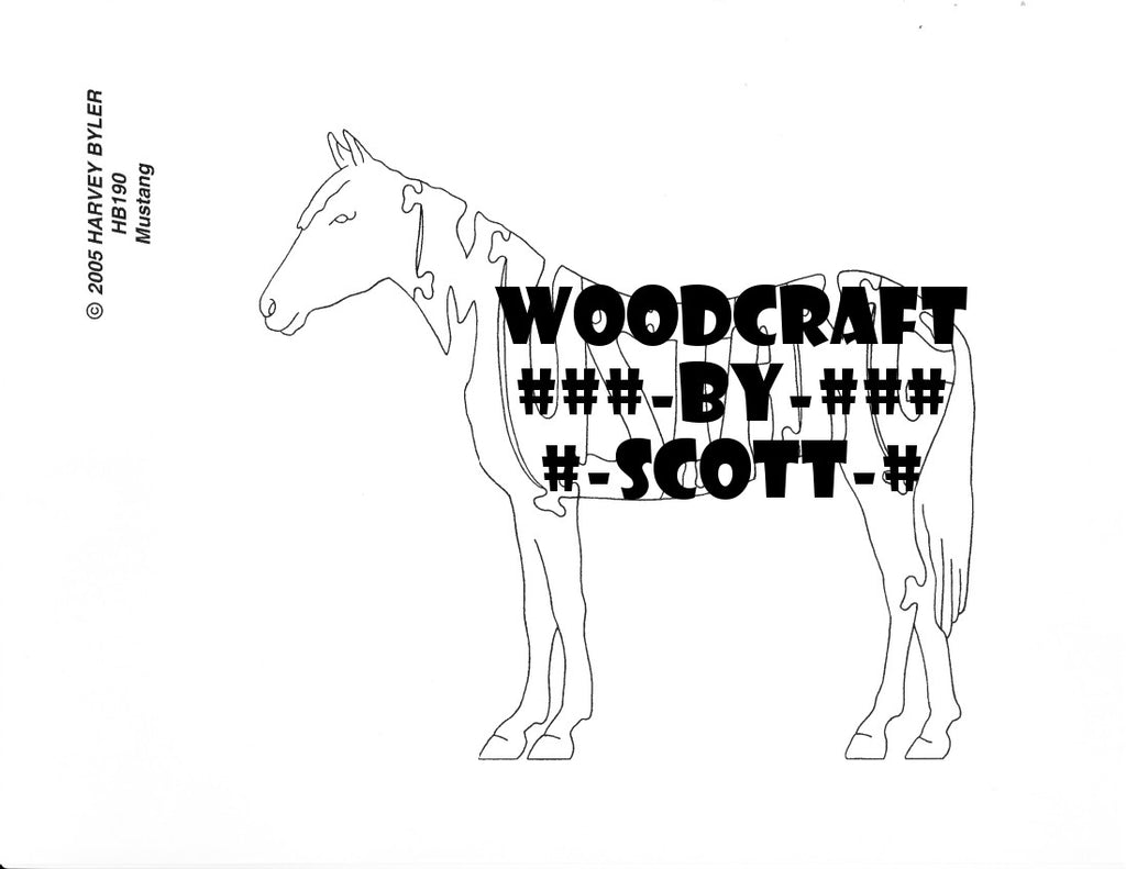 Cow Pattern Mustang Puzzle Patterns - Horses, Cows, Goats – Woodcraft By Scott